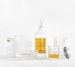 Stewart Plaid Glass Ice Bucket