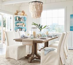 Amelia Wood Bead Chandelier (24")