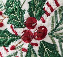 Candy Cane Embroidered Pillow Cover