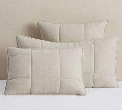 European Flax Linen Waffle Comforter Sham