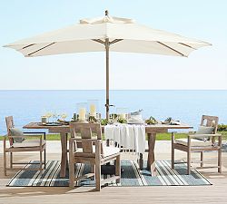 Indio Eucalyptus X-Base Extendable Outdoor Dining Table (77"-102")