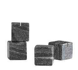 Black Marble Cube Place Card Holders, Set of 4