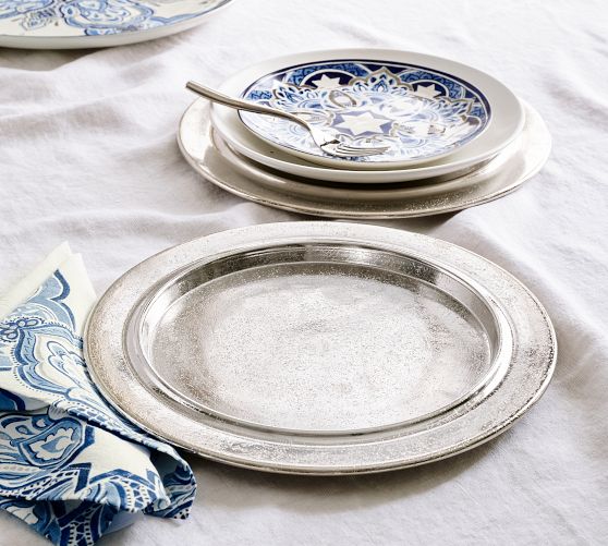 Rustic Metal Handcrafted Charger Plate by Pottery Barn