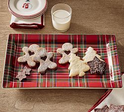 Stewart Plaid Stoneware Rectangular Serving Platter