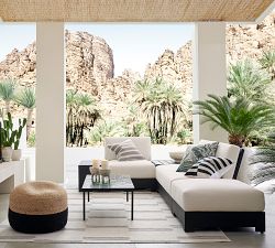 Malibu Metal Platform Outdoor Ottoman (33")