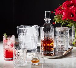 Stewart Plaid Glass Ice Bucket