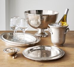 Rustic Metal Handcrafted Oval Serving Platter