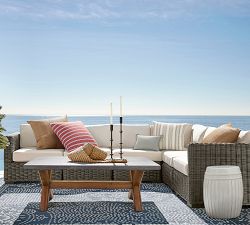 Abbott Concrete &amp; Acacia Rectangular Outdoor Coffee Table (50"-62")