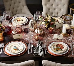 Botanical Harvest Bird Stoneware 8-Piece Dinnerware Set
