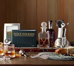 Figural Golf Marble Cheese Board &amp; Cheese Knives Set