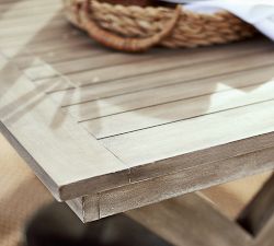 Indio Eucalyptus X-Base Extendable Outdoor Dining Table (77"-102")