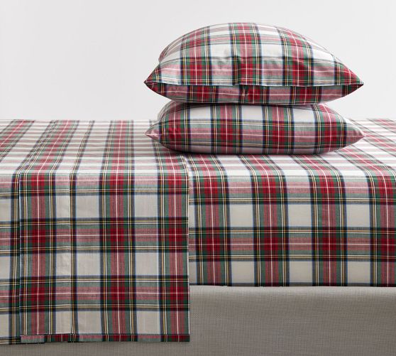 Stewart Plaid Percale Sheet Set by Pottery Barn