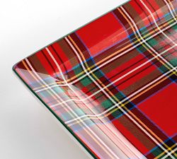 Stewart Plaid Stoneware Rectangular Serving Platter