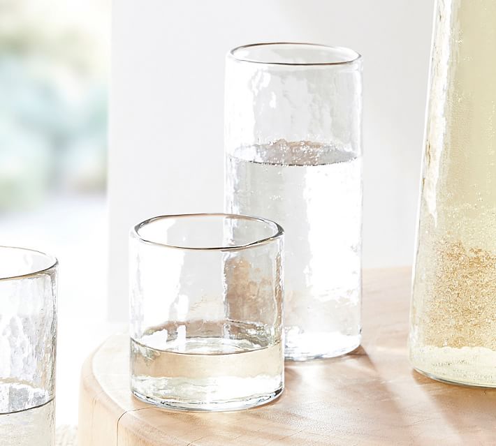 Hammered Short Tumblers, 8.8 oz., Set of 4 - Mist Blue