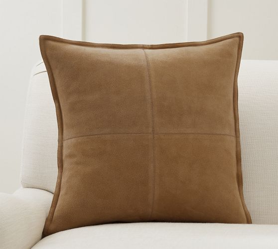 Pieced Suede Pillow Cover