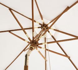 Round Eucalyptus Umbrella with Brass Accents (9')