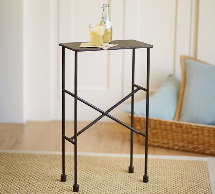 Zane Rectangular Metal Accent Table (14