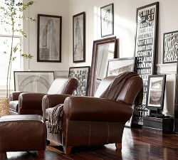 Manhattan Leather Ottoman (24")