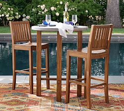 Abbott Concrete &amp; Acacia Outdoor Bar Height Table (34")