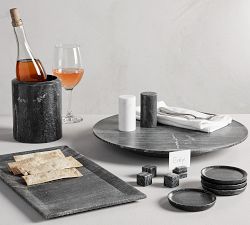Black Marble Cube Place Card Holders, Set of 4