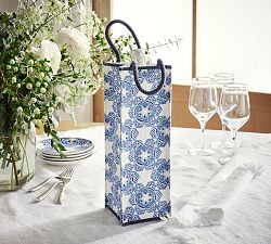 Hanukkah Medallion Cotton/Linen Wine Bag