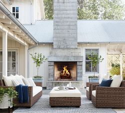 Torrey Wicker Square Arm Swivel Outdoor Lounge Chair