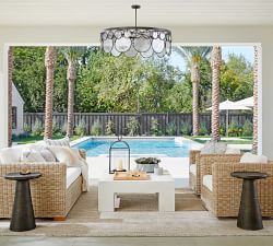 Pomona Concrete Chunky Leg Square Outdoor Coffee Table (40")