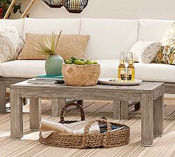 Indio Eucalyptus Rectangular Outdoor Coffee Table (43")