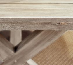 Indio Eucalyptus X-Base Extendable Outdoor Dining Table (77"-102")