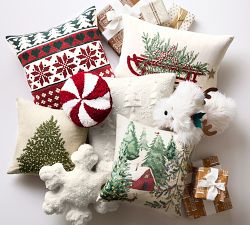 Tree Embellished Pillow Cover