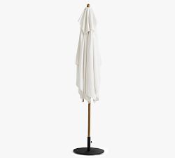 Premium 10' Rectangular Outdoor Patio Umbrella &ndash; Teak Frame