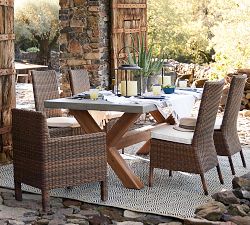 Abbott Concrete &amp; Acacia Outdoor Dining Table (84")