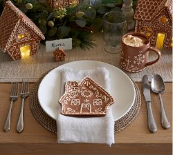 Gingerbread House Stoneware Appetizer Plates - Set of 4