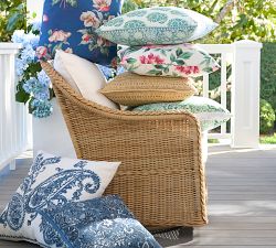 Hand-Crochet Faux Natural Fiber Outdoor Pillow