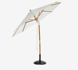 Premium 9' Round Outdoor Patio Umbrella &ndash; Teak Tilt Frame​