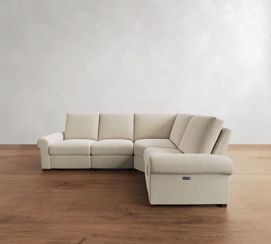 Turner Roll Arm Reversible Power Reclining Sectional (120") by Pottery Barn