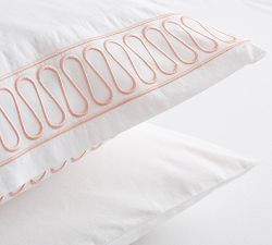 Monique Lhuillier Margaux Embroidered Organic Percale Pillowcases - Set of 2