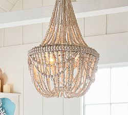 Francesca Wood Bead Chandelier (23")