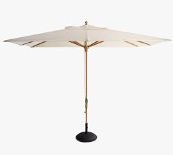 10' Rectangular Outdoor Patio Umbrella &ndash; Teak Frame​