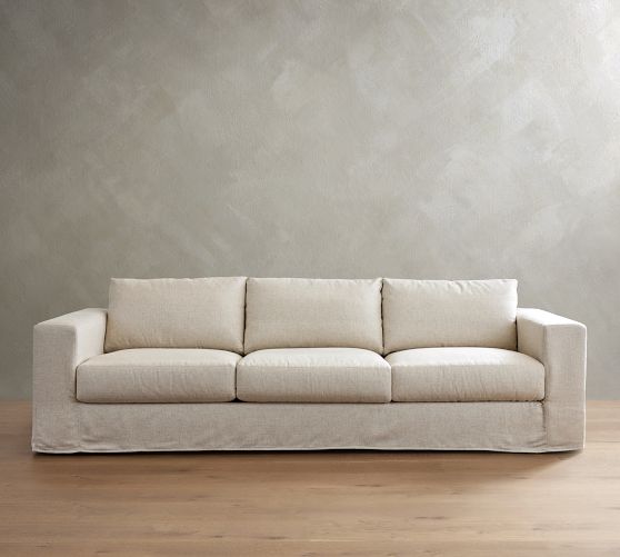 Carmel Wide Arm Slipcovered Sofa (62"-122") by Pottery Barn