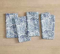 Open Box: Karina Paisley Organic Cotton Napkins, Set of 4 - Blue