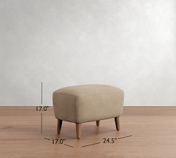 Olivia Leather Ottoman (25")