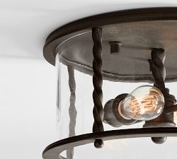 Valley Metal Indoor/Outdoor Lantern Flush Mount (17")