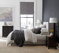 Elliot Shelter Upholstered Footboard Storage Platform Bed