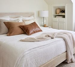 Pieced Leather Pillow Cover