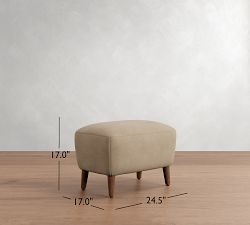 Olivia Leather Ottoman (25")