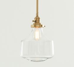 Schoolhouse Glass Pole Pendant (8"-12")