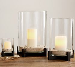 Brooks Cross Bar Hurricane Candle Holder