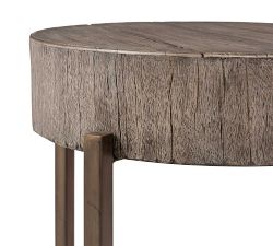 Fargo Round Reclaimed Wood End Table (18")