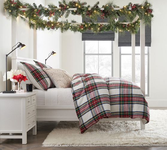 Stewart Plaid Cotton Duvet Cover by Pottery Barn